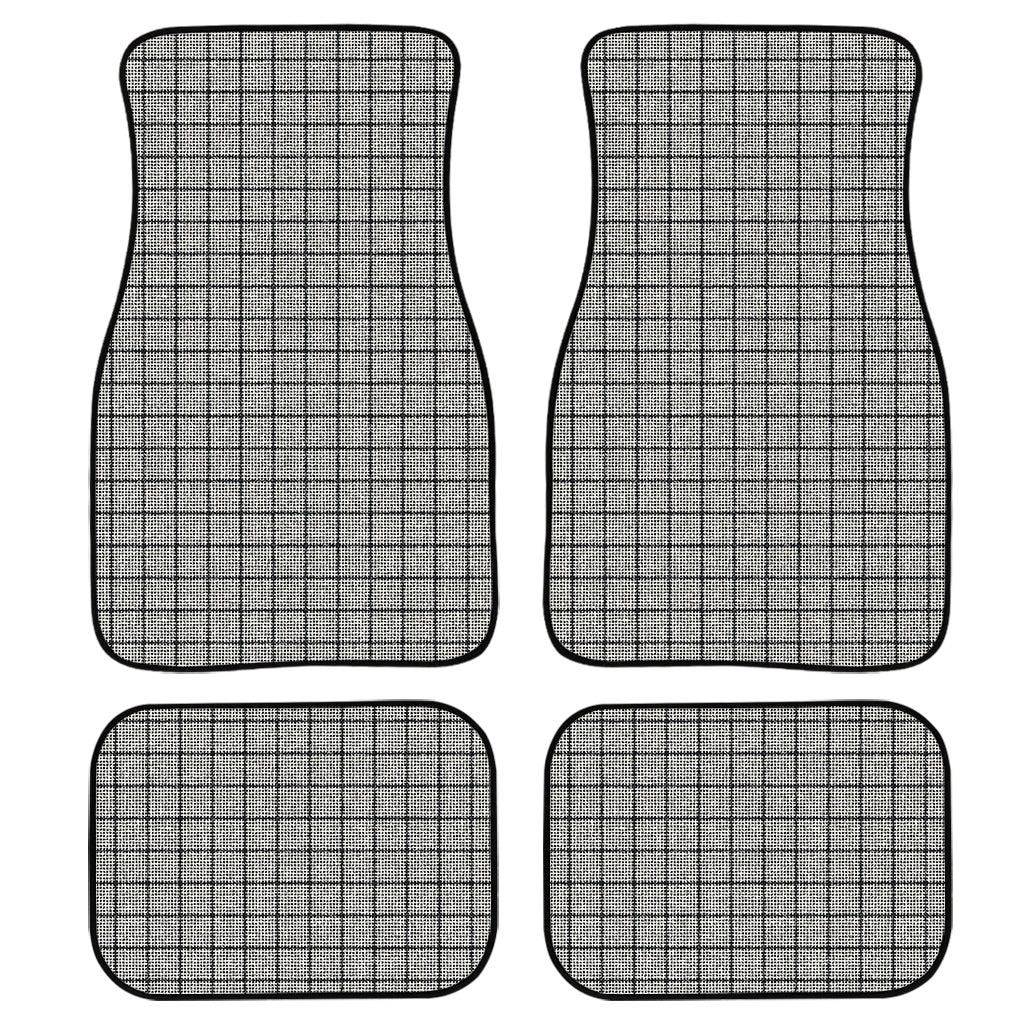Grey Windowpane Pattern Print Front And Back Car Floor Mats/ Front Car Mat