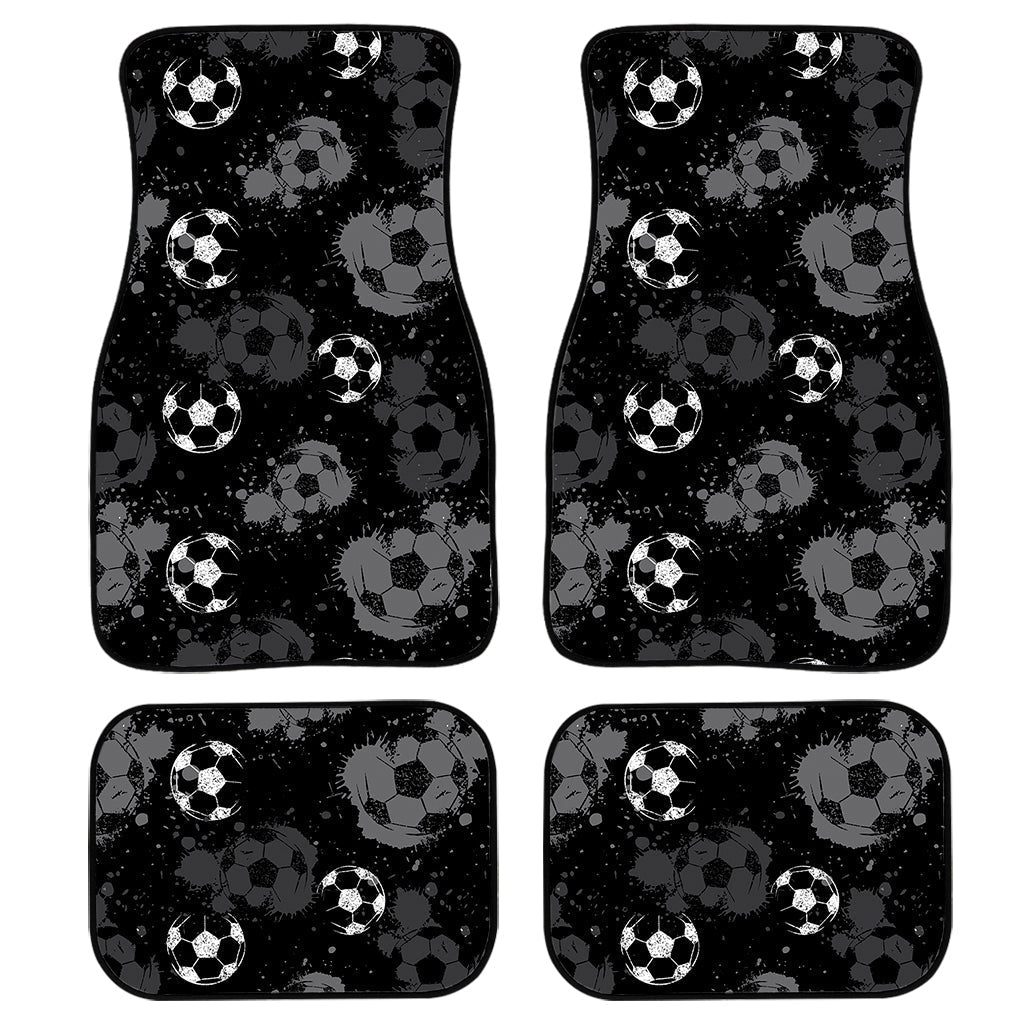 Grunge Soccer Ball Pattern Print Front And Back Car Floor Mats/ Front Car Mat