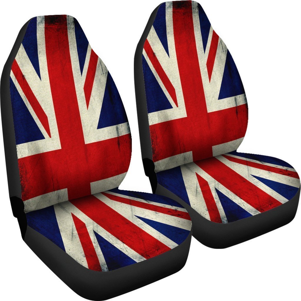 Grunge Union Jack British Flag Print Universal Fit Car Seat Covers