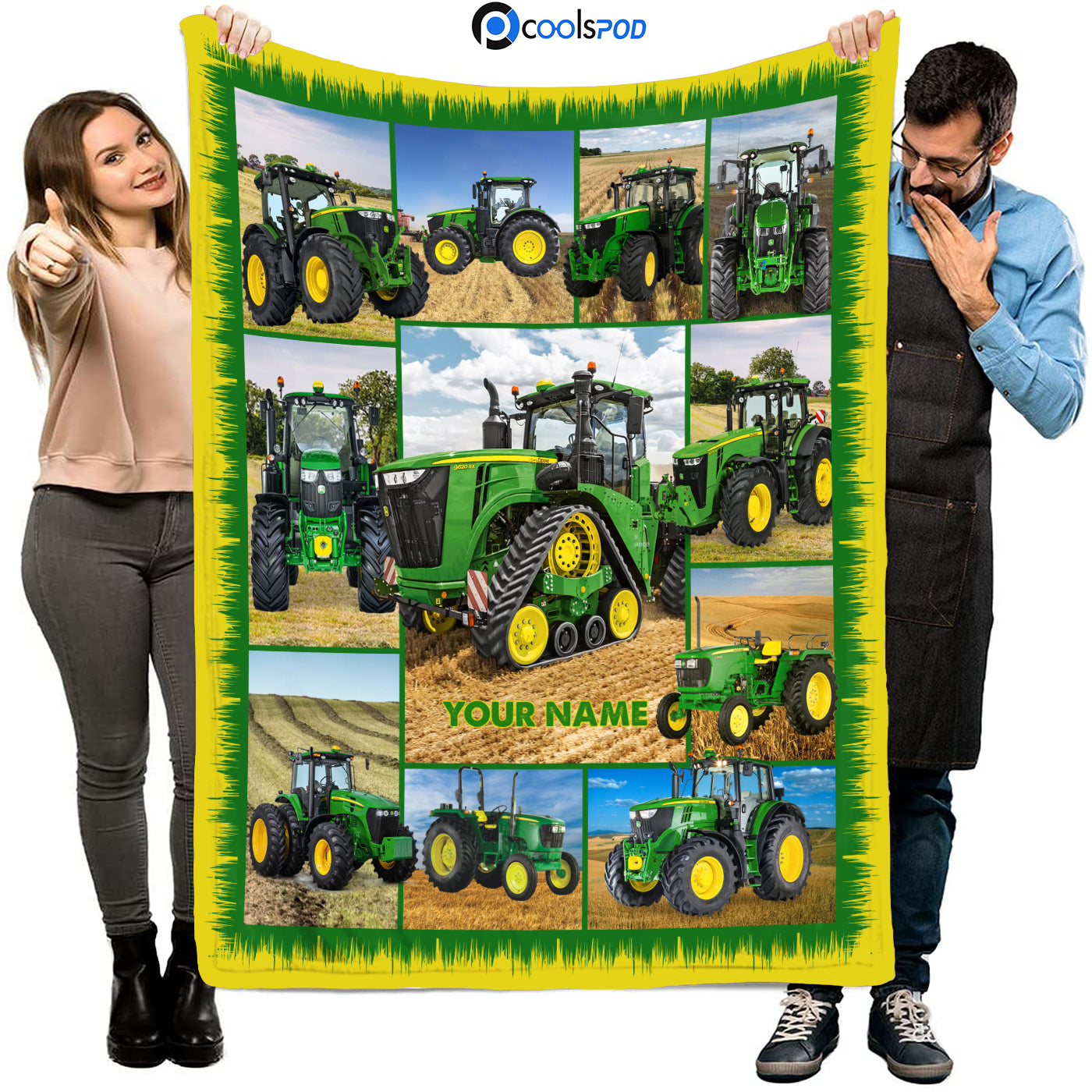 Personalized Tractor Blanket Farmer Gift Throw Soft Cozy Blanket Farm Blanket Christmas For Tractor Farmer