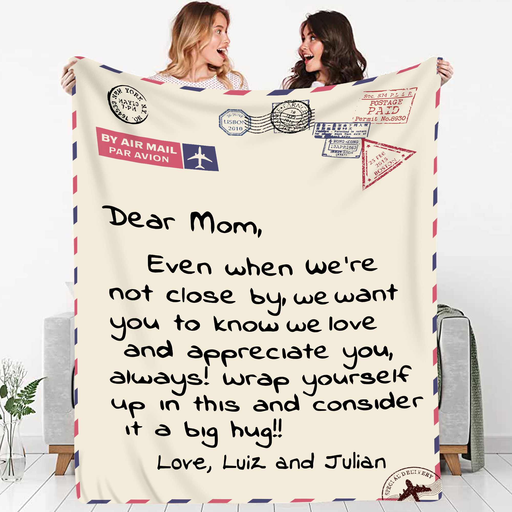 Personalized Gift For Mom Throw Blanket From Son Daughter To My Mom Blanket Mother Day Gift