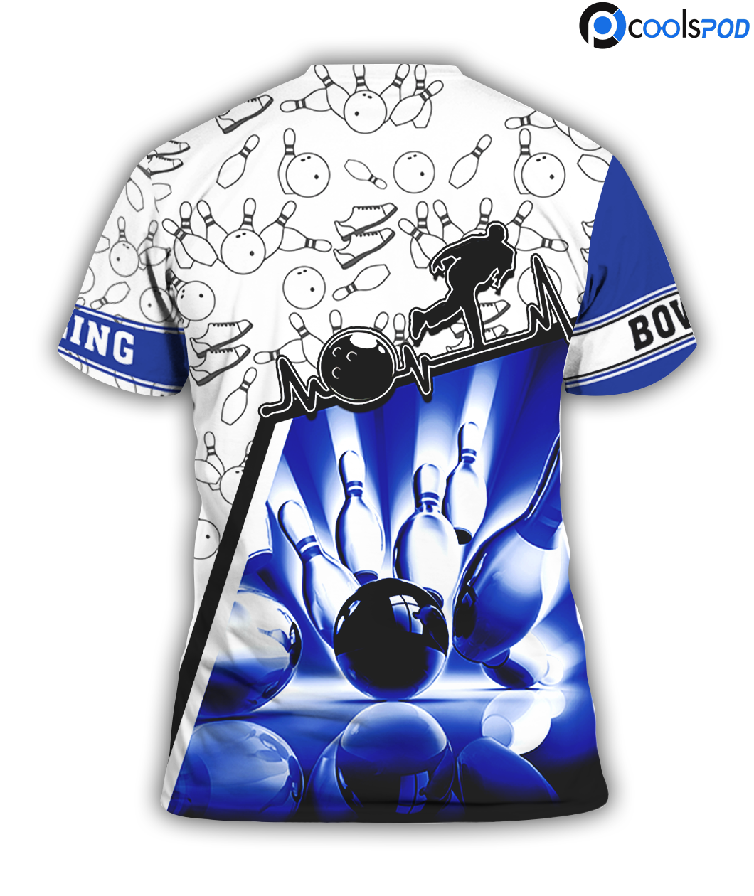 Custom Black Bowling T Shirt 3D Printed For Men Women/ Unisex Bowling Shirts/ Bowling Uniform/ Gift For Bowling Son Dad