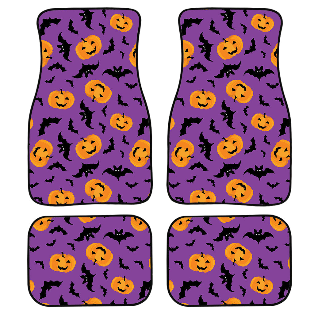 Halloween Bat And Pumpkin Pattern Print Front And Back Car Floor Mats/ Front Car Mat