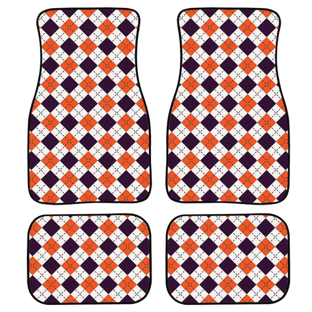 Halloween Checked Pattern Print Front And Back Car Floor Mats/ Front Car Mat