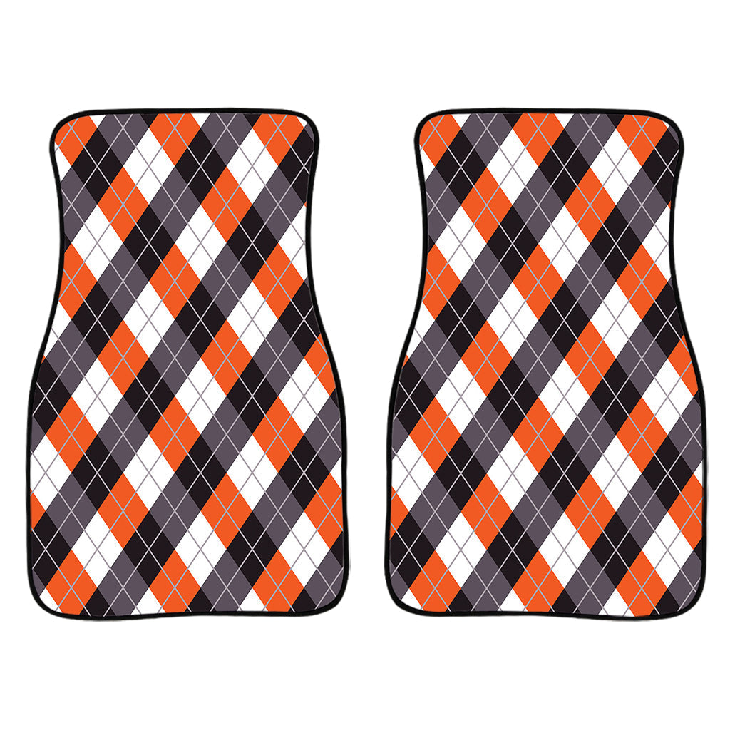 Halloween Party Argyle Pattern Print Front And Back Car Floor Mats/ Front Car Mat