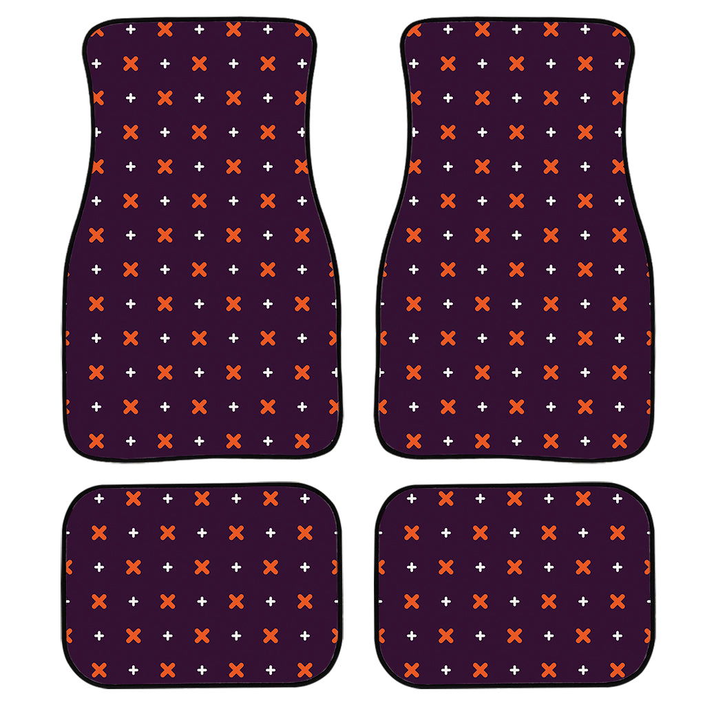 Halloween Plus And Cross Pattern Print Front And Back Car Floor Mats/ Front Car Mat