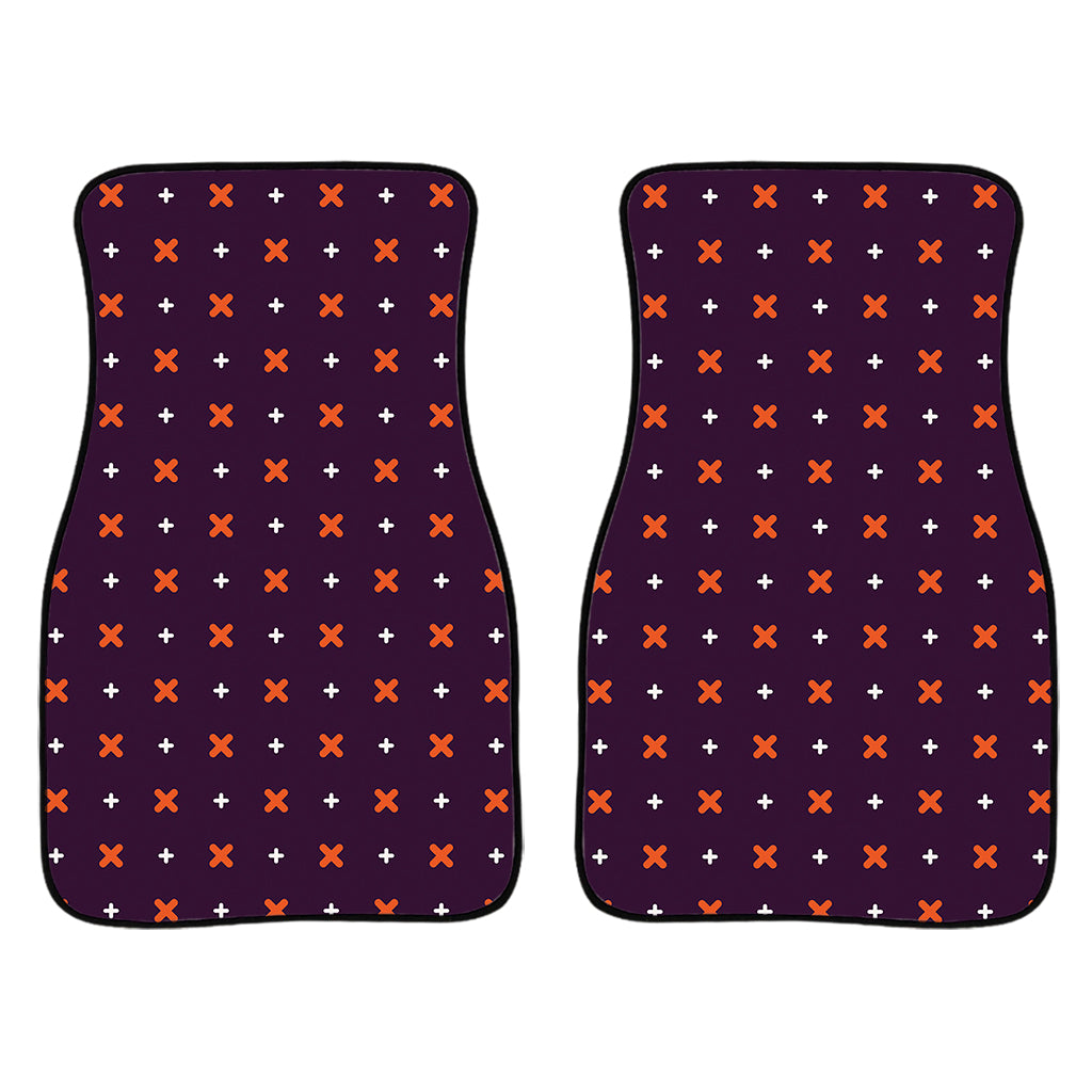 Halloween Plus And Cross Pattern Print Front And Back Car Floor Mats/ Front Car Mat