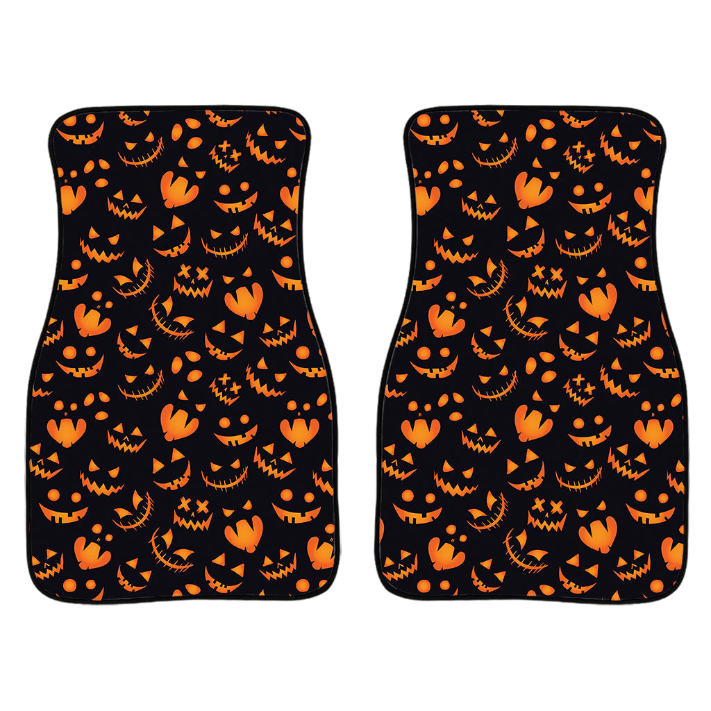 Halloween Pumpkin Faces Pattern Print Front And Back Car Floor Mats/ Front Car Mat