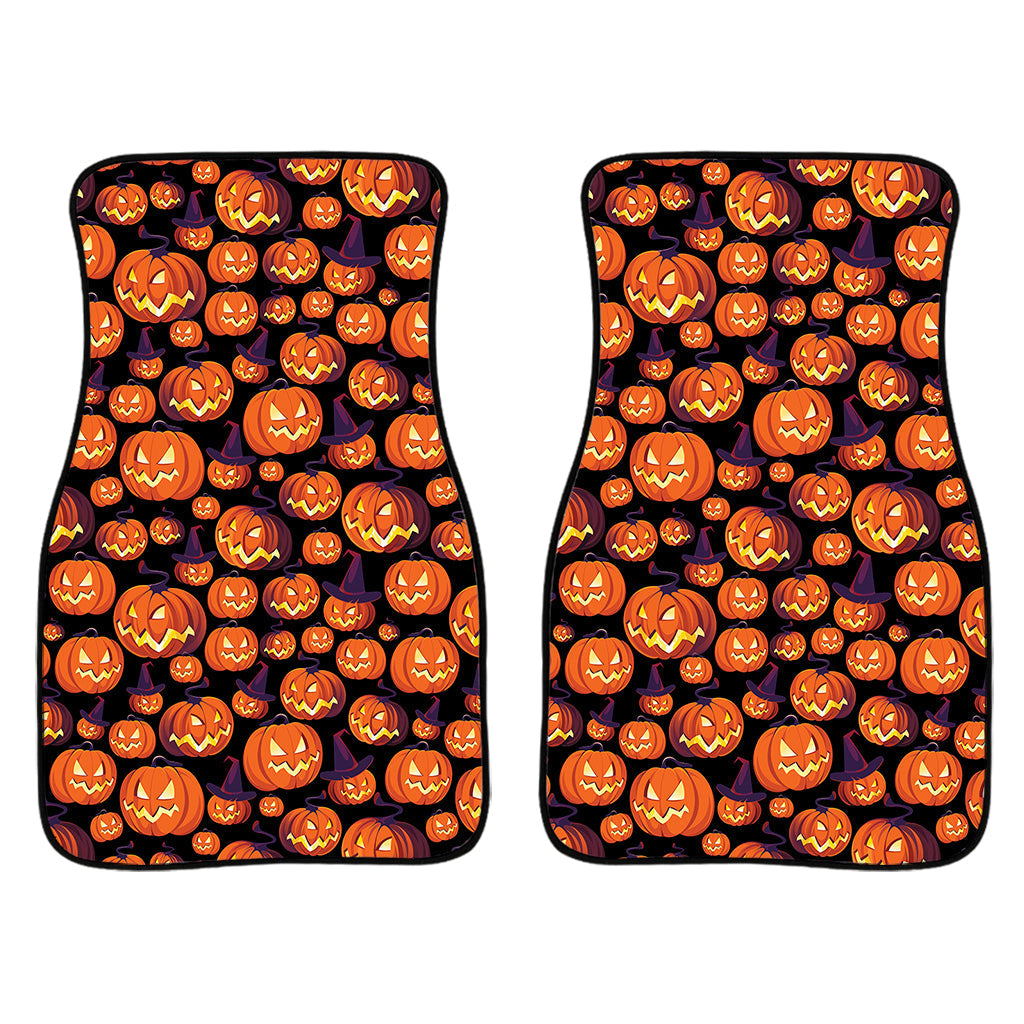 Halloween Pumpkin Witch Pattern Print Front And Back Car Floor Mats/ Front Car Mat
