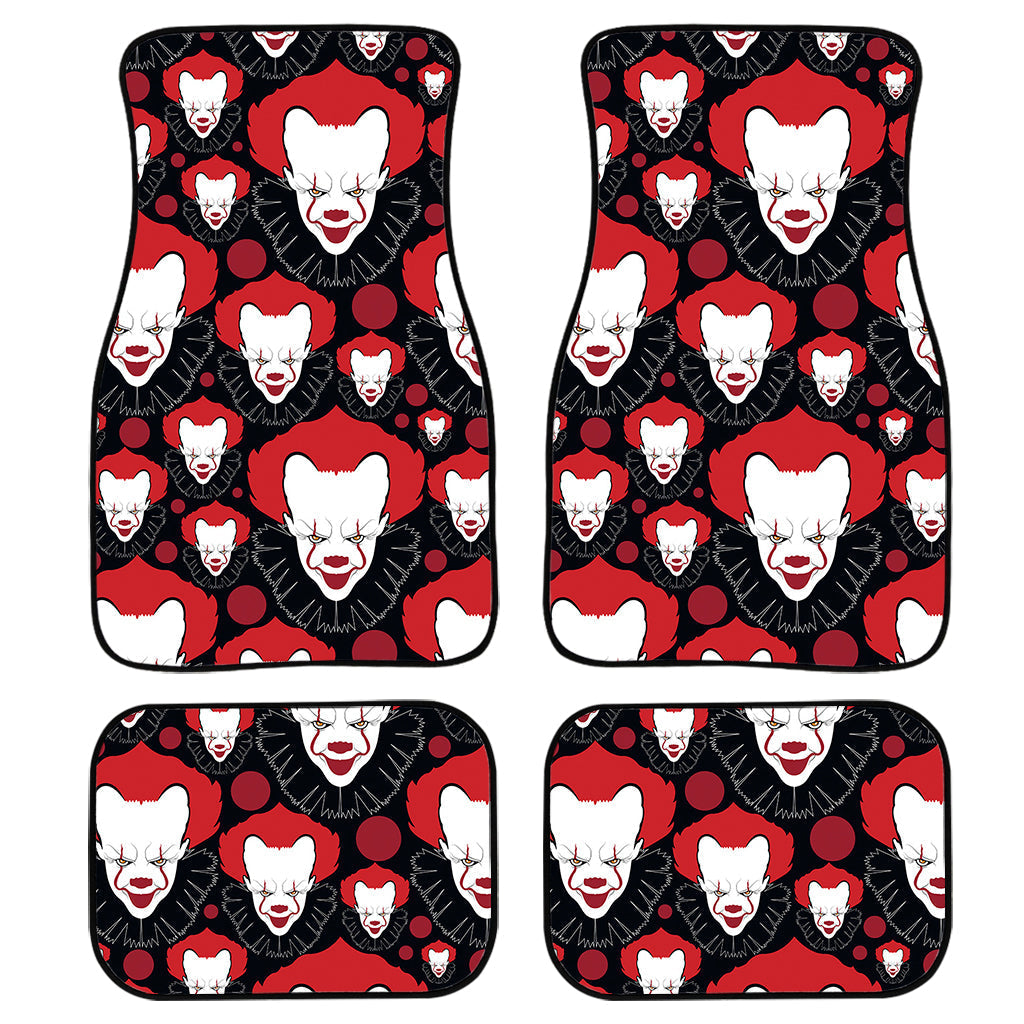 Halloween Scary Clown Pattern Print Front And Back Car Floor Mats/ Front Car Mat