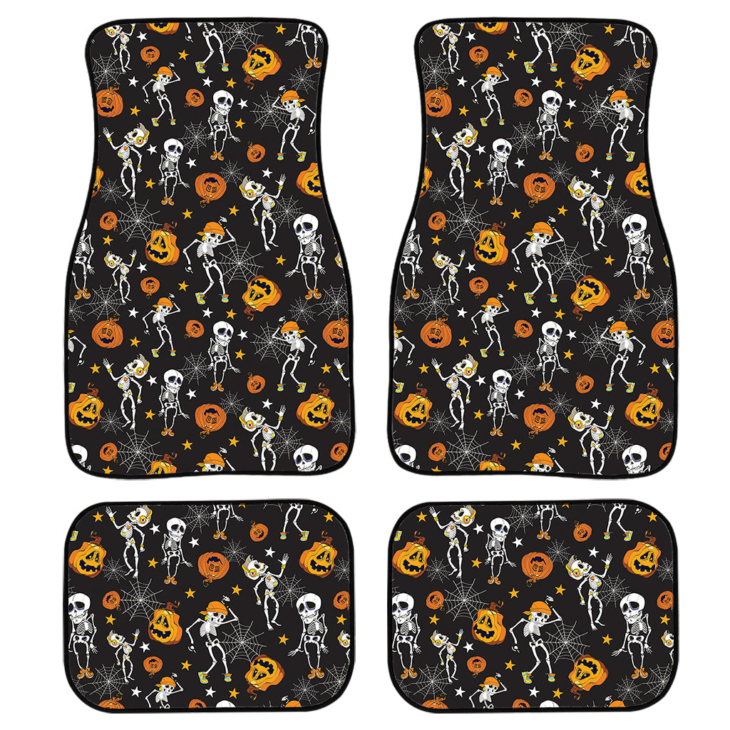 Halloween Skeleton Party Pattern Print Front And Back Car Floor Mats/ Front Car Mat