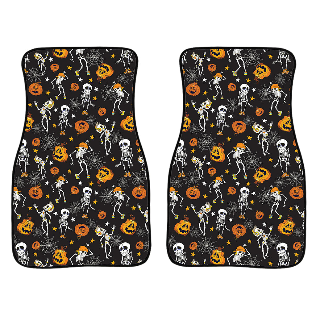 Halloween Skeleton Party Pattern Print Front And Back Car Floor Mats/ Front Car Mat