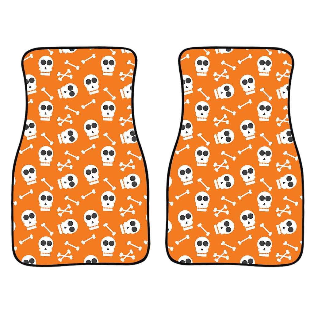 Halloween Skull Pattern Print Front And Back Car Floor Mats/ Front Car Mat