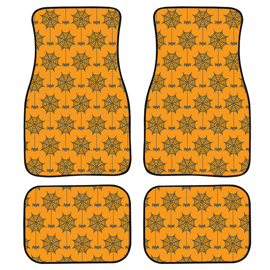 Halloween Spider Web Pattern Print Front And Back Car Floor Mats/ Front Car Mat