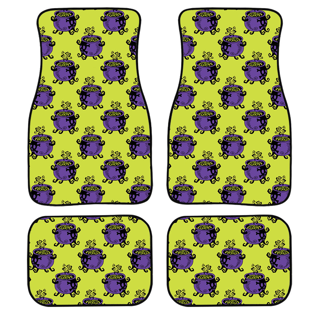 Halloween Witch Cauldron Pattern Print Front And Back Car Floor Mats/ Front Car Mat