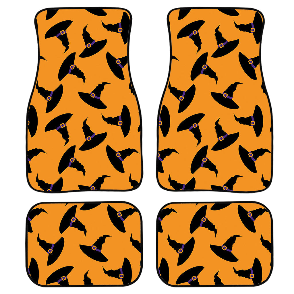 Halloween Witch Hat Pattern Print Front And Back Car Floor Mats/ Front Car Mat