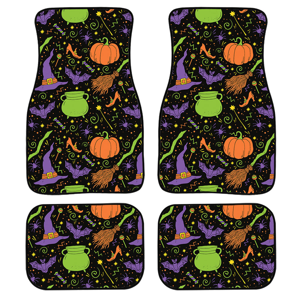 Halloween Wizard Pattern Print Front And Back Car Floor Mats/ Front Car Mat