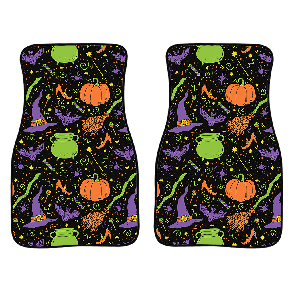 Halloween Wizard Pattern Print Front And Back Car Floor Mats/ Front Car Mat