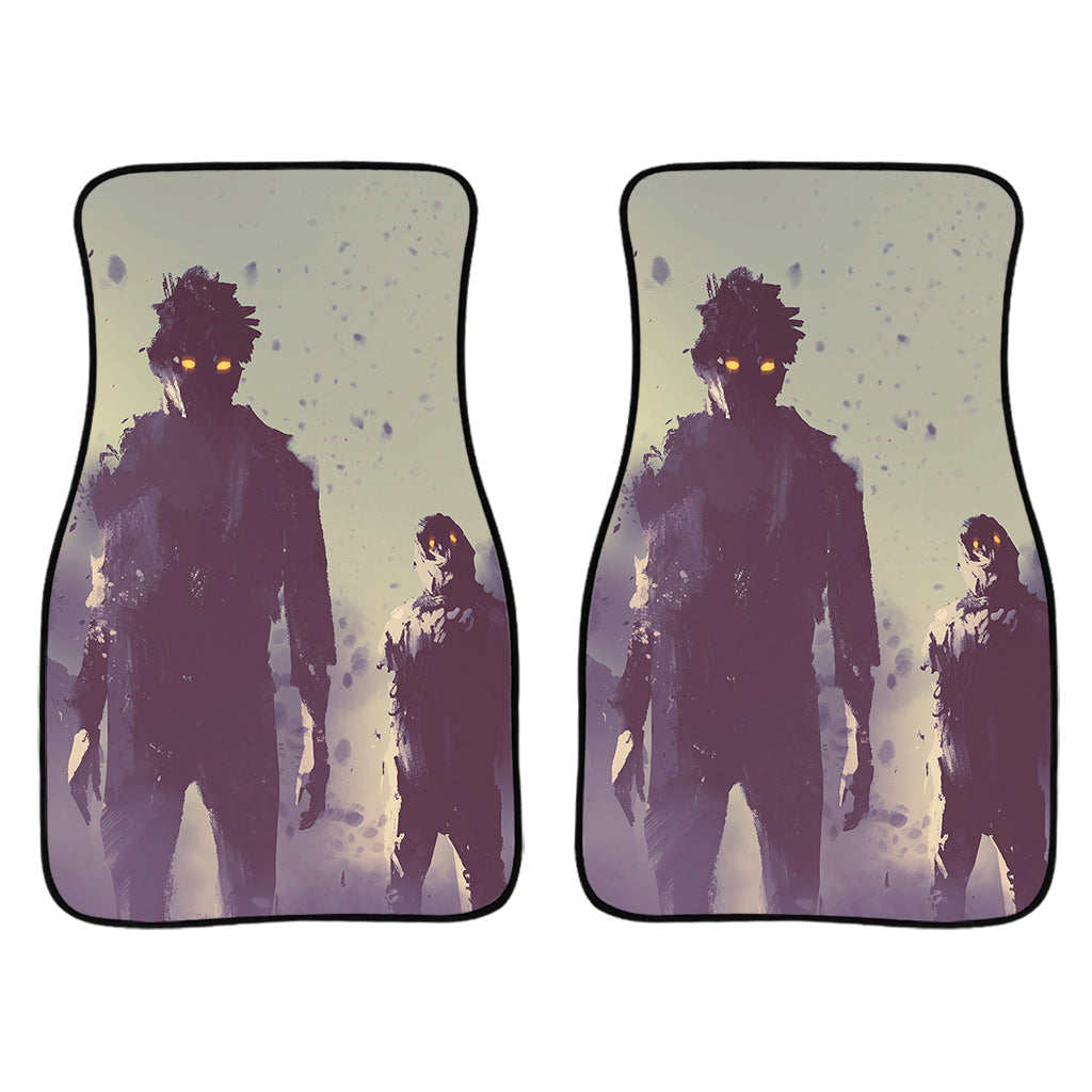 Halloween Zombie Crowd Print Front And Back Car Floor Mats/ Front Car Mat