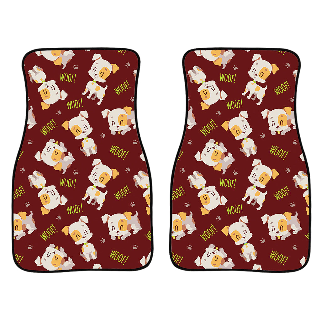 Happy Jack Russell Terrier Pattern Print Front And Back Car Floor Mats/ Front Car Mat