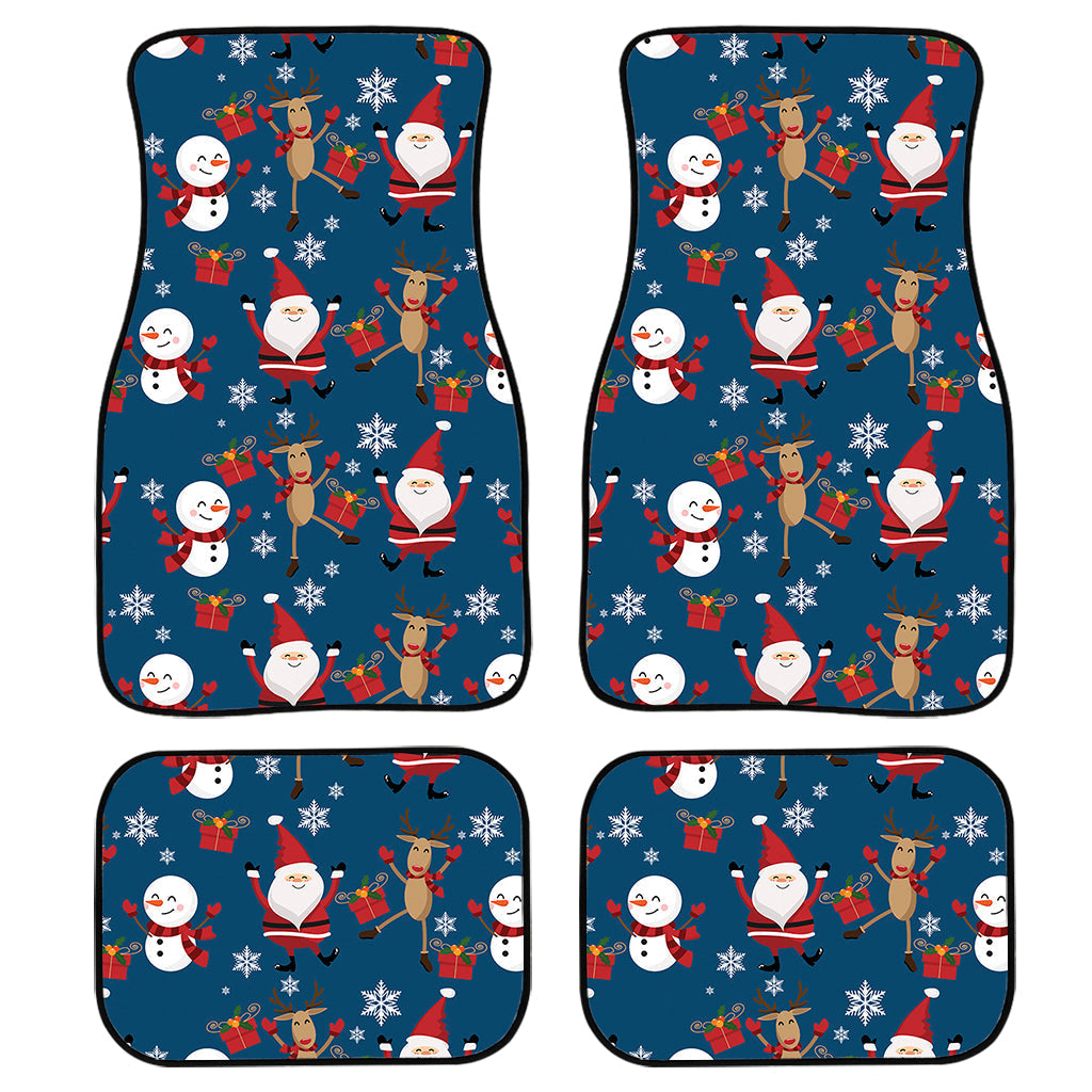 Happy Santa Claus Pattern Print Front And Back Car Floor Mats/ Front Car Mat