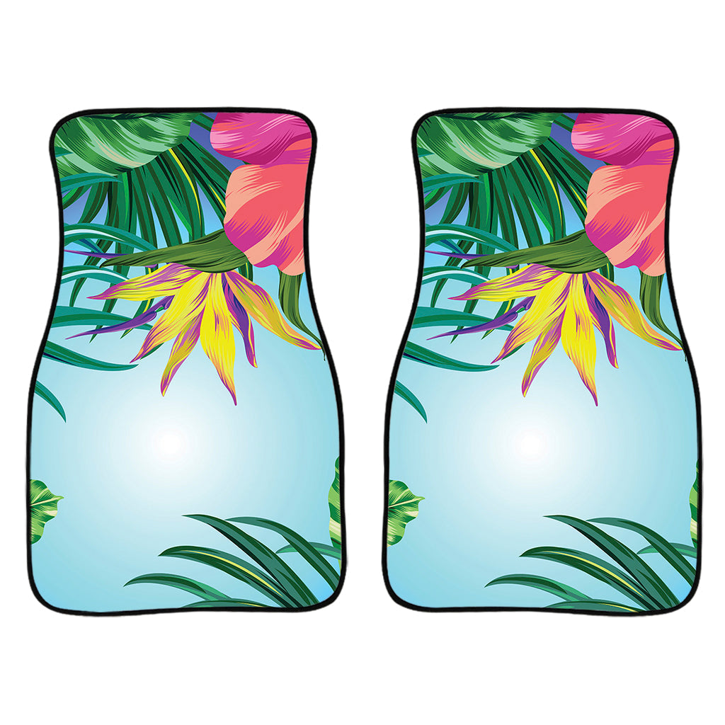 Hawaiian Aloha Flower Print Front And Back Car Floor Mats/ Front Car Mat