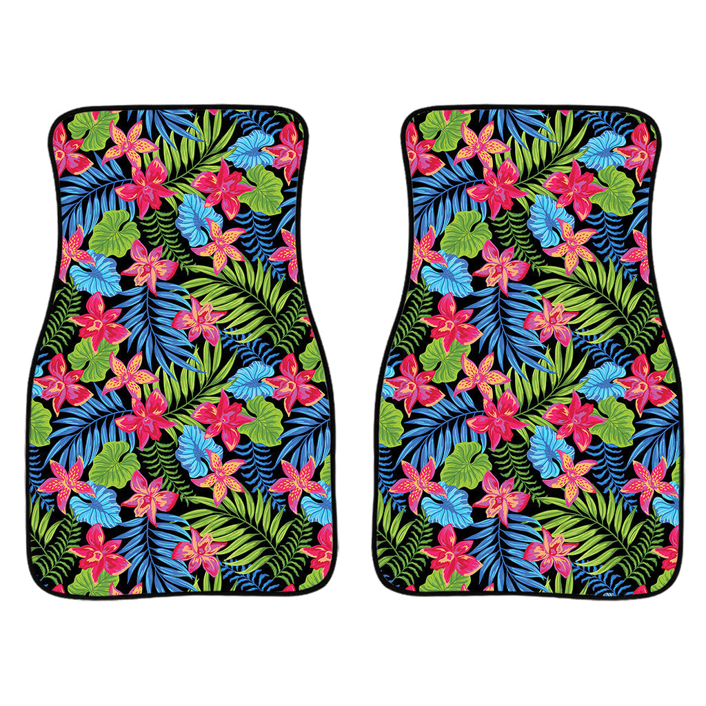 Hawaiian Floral Pattern Print Front And Back Car Floor Mats/ Front Car Mat