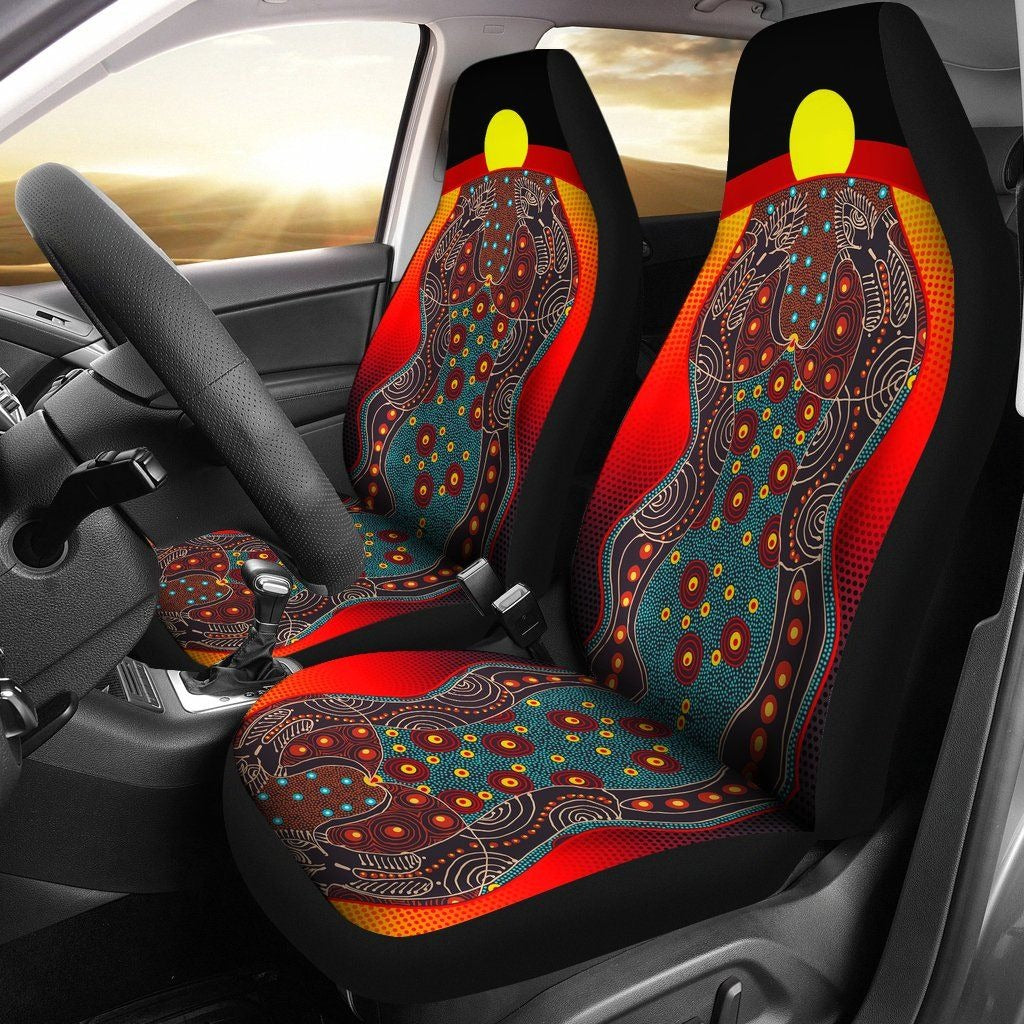 Aboriginal Sublimation Print On Front Car Seat Covers