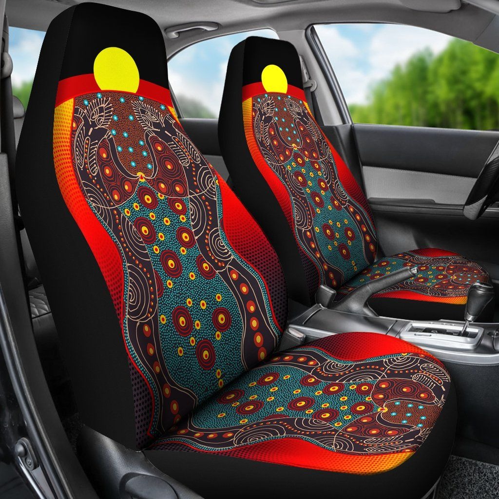 Aboriginal Sublimation Print On Front Car Seat Covers