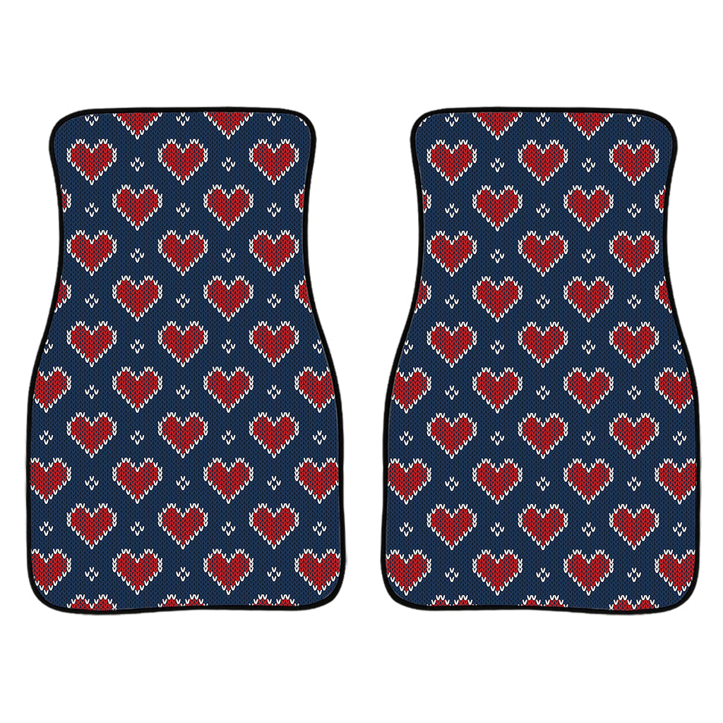 Heart Knitted Pattern Print Front And Back Car Floor Mats/ Front Car Mat