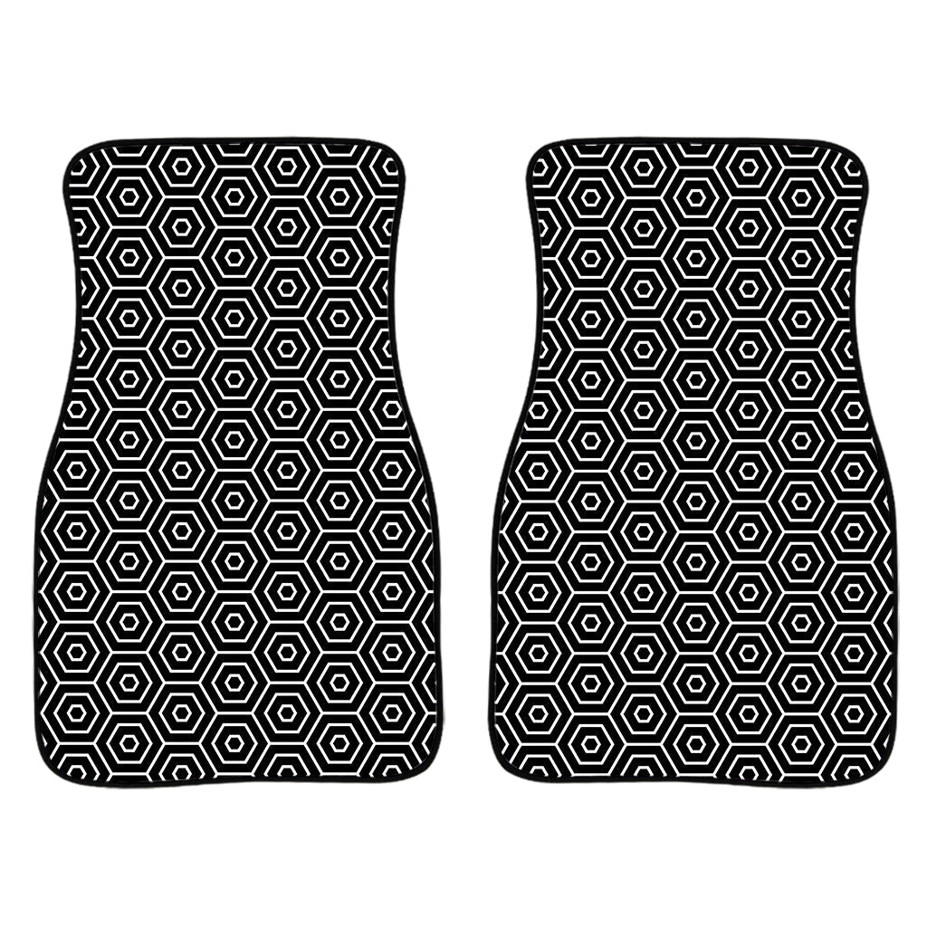 Hexagon Geometric Pattern Print Front And Back Car Floor Mats/ Front Car Mat