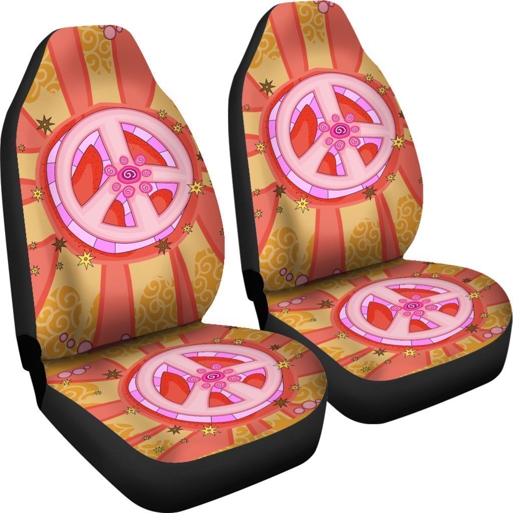 Hippie Peace Sign Universal Fit Car Seat Covers