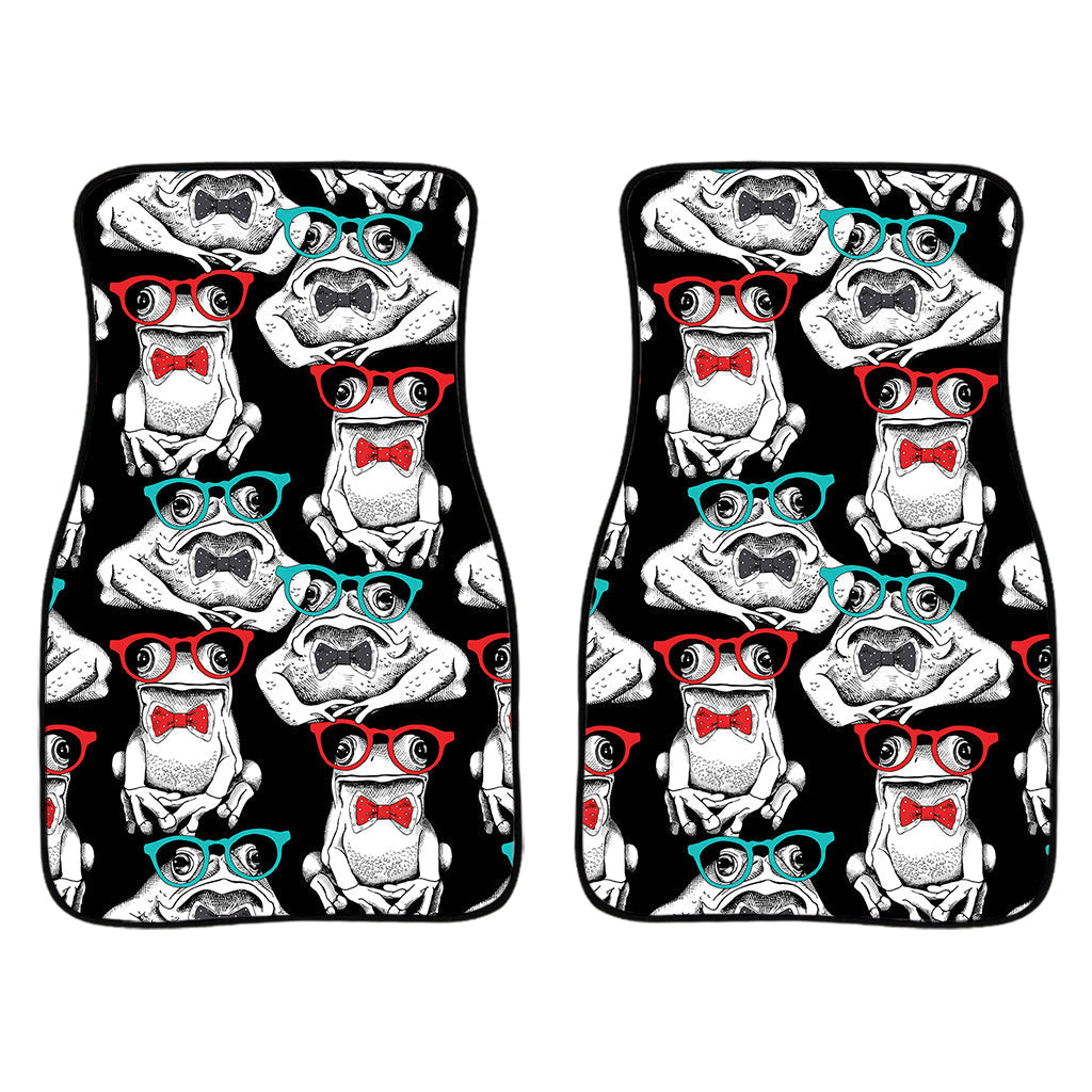 Hipster Frog Pattern Print Front And Back Car Floor Mats/ Front Car Mat