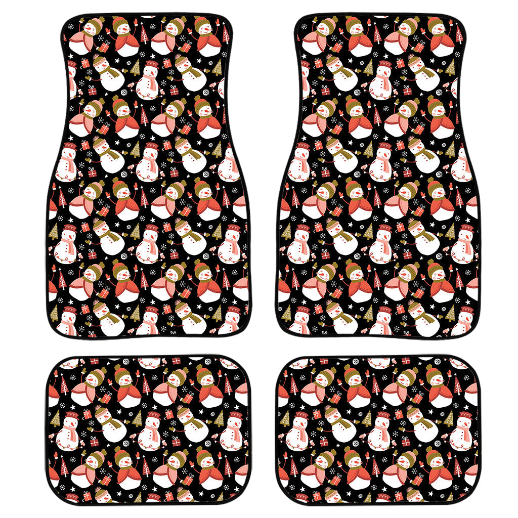Holiday Snowman Pattern Print Front And Back Car Floor Mats/ Front Car Mat