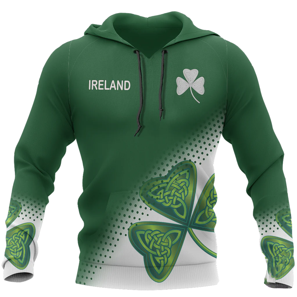 3D Shamrock Irish Ireland All Over Printed Shirt/ Gift for Man Women/ St Patrick''s Day Shirt