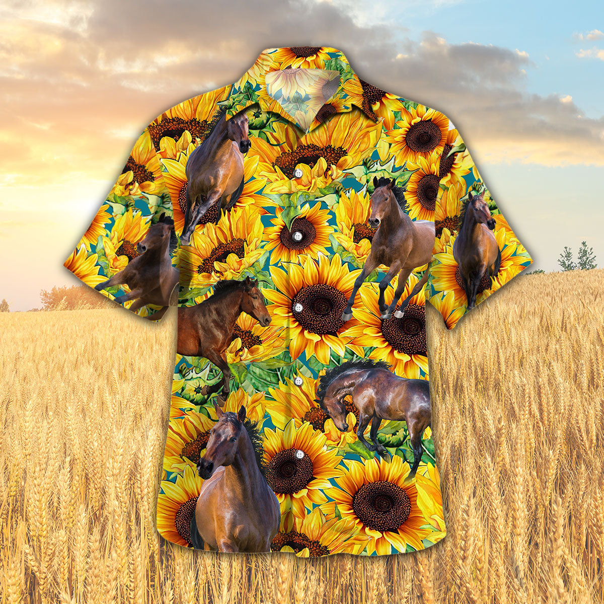 Sunflower Horse Hawaiian Shirt