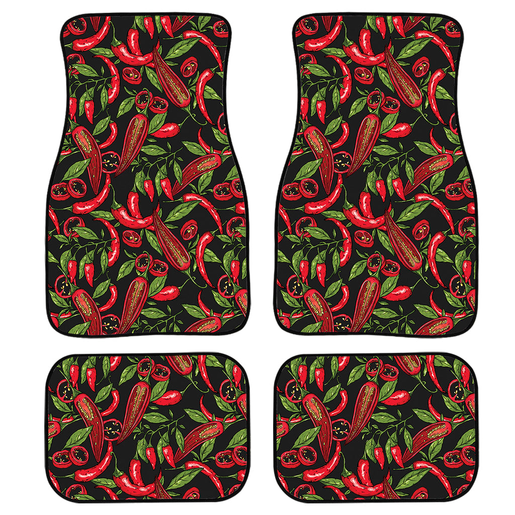 Hot Chili Peppers Pattern Print Front And Back Car Floor Mats/ Front Car Mat
