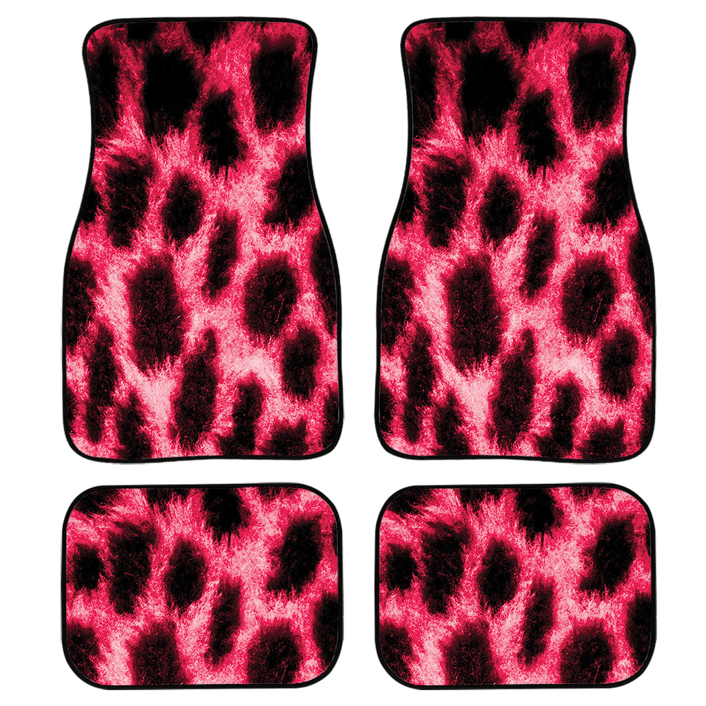 Hot Pink And Black Cheetah Print Front And Back Car Floor Mats/ Front Car Mat