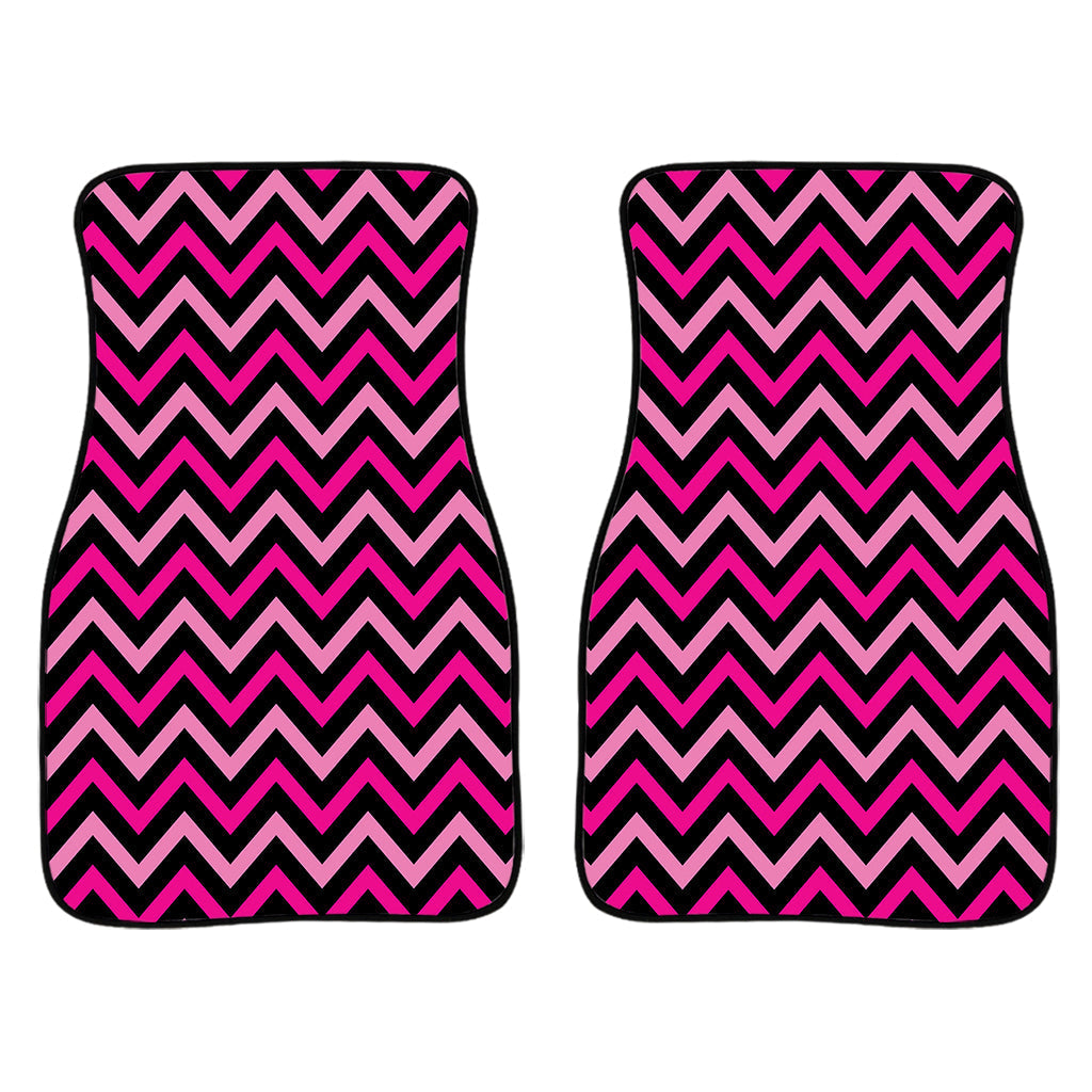 Hot Pink And Black Chevron Pattern Print Front And Back Car Floor Mats/ Front Car Mat