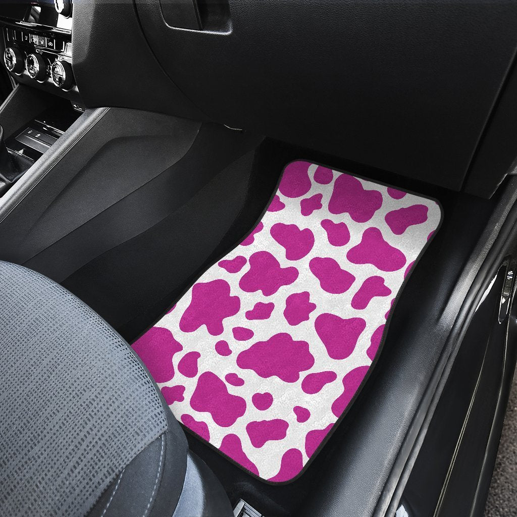 Hot Pink And White Cow Print Front And Back Car Floor Mats/ Front Car Mat