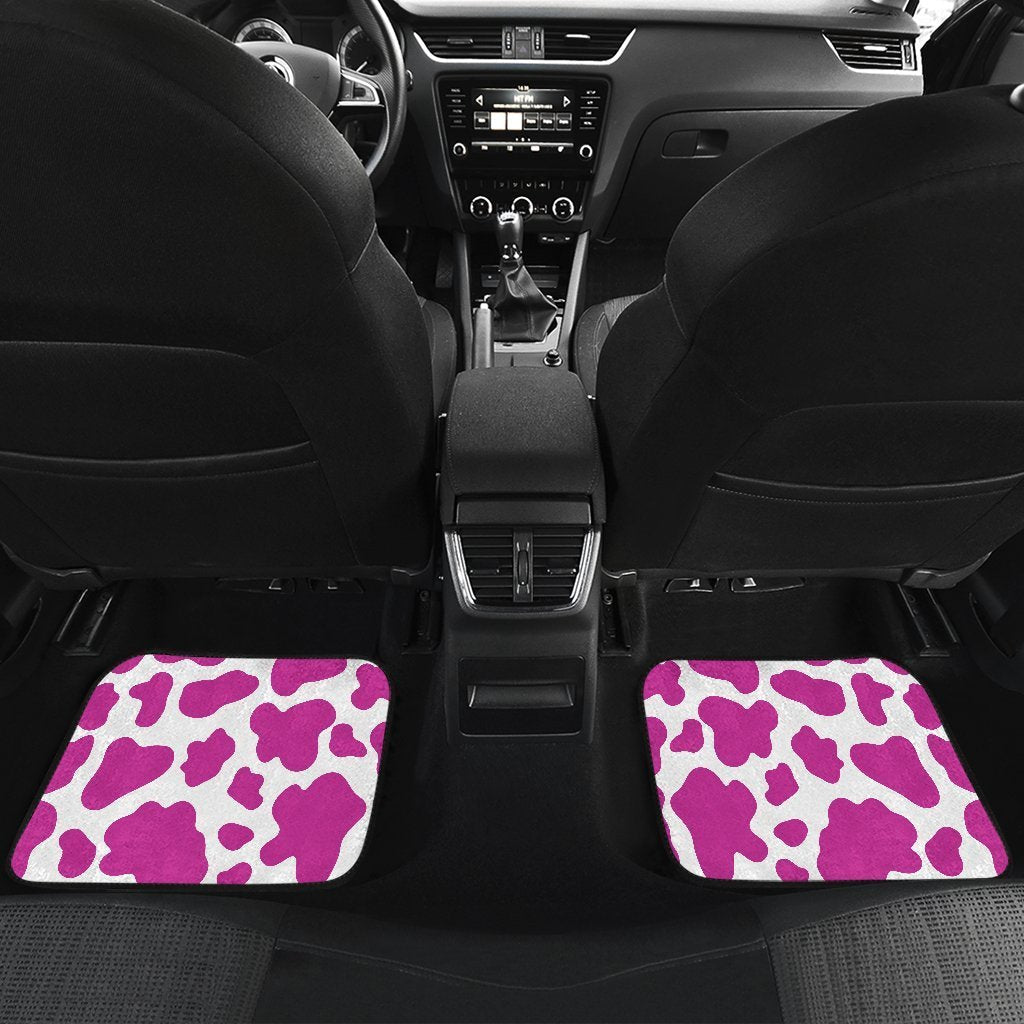 Hot Pink And White Cow Print Front And Back Car Floor Mats/ Front Car Mat