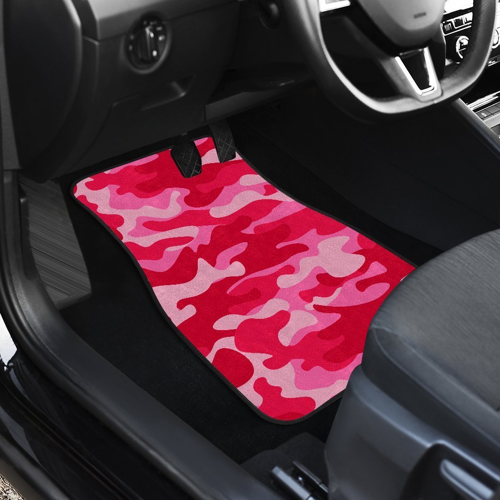 Hot Pink Camouflage Print Front And Back Car Floor Mats/ Front Car Mat
