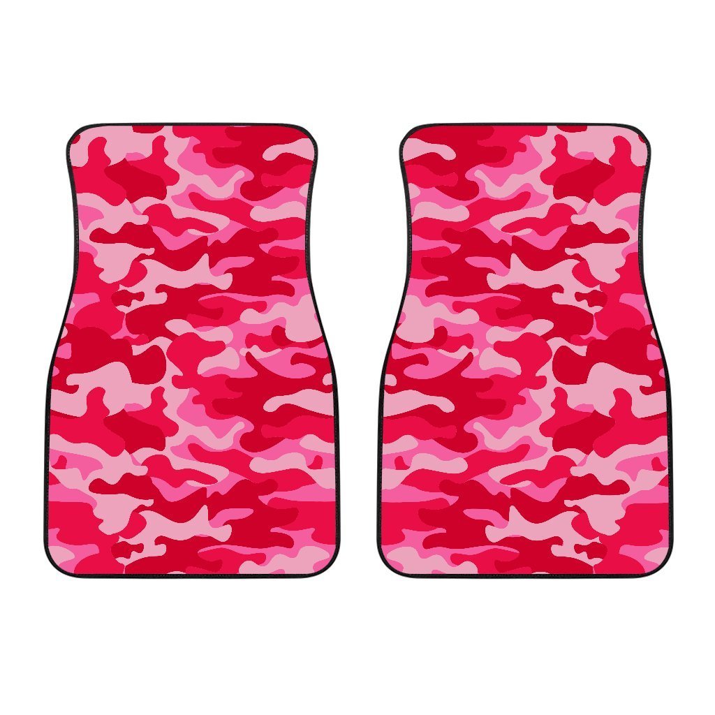 Hot Pink Camouflage Print Front And Back Car Floor Mats/ Front Car Mat