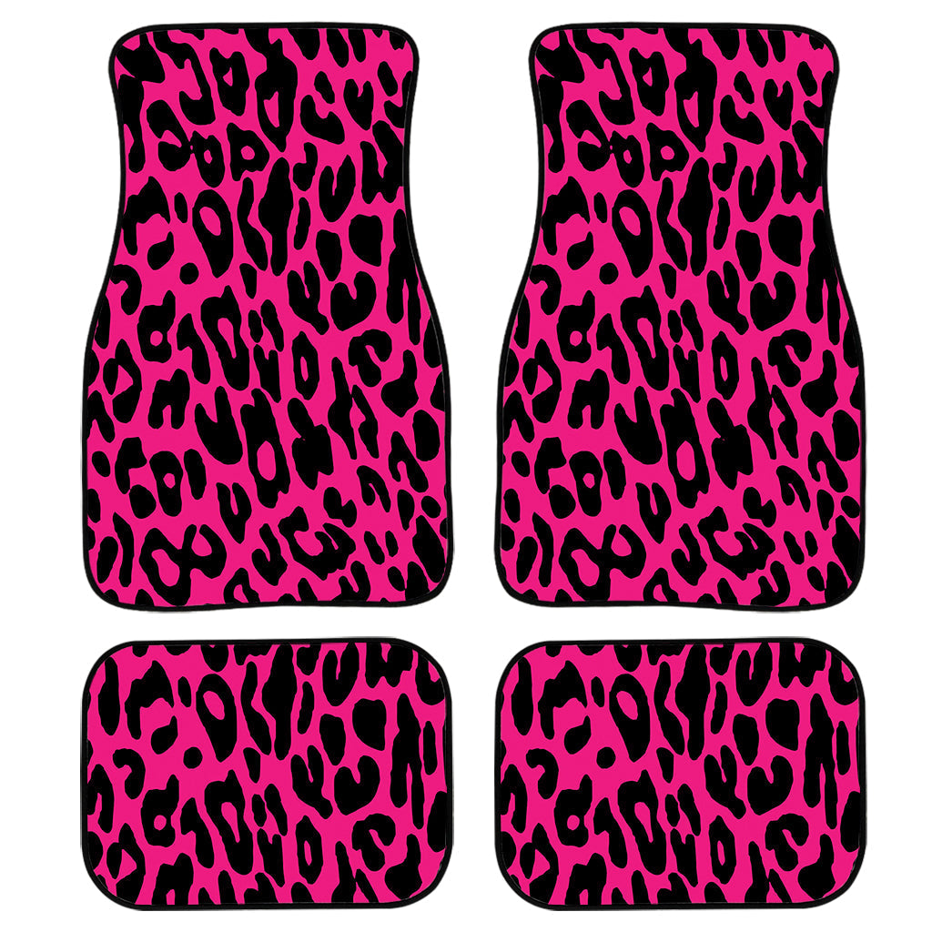 Hot Pink Leopard Print Front And Back Car Floor Mats/ Front Car Mat