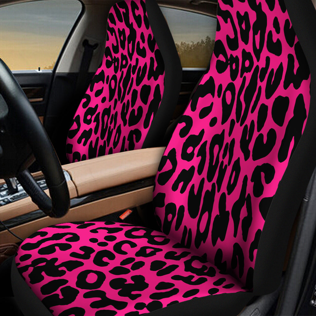 Hot Pink Leopard Print Universal Fit Car Seat Covers