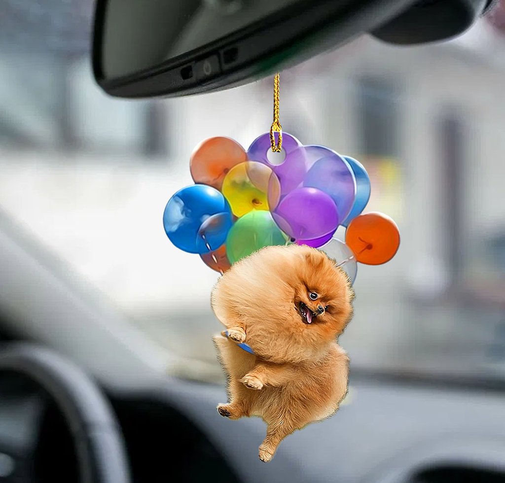 Pomeranian Dog Fly With Bubbles Car Hanging Ornament Dog Ornament Coolspod