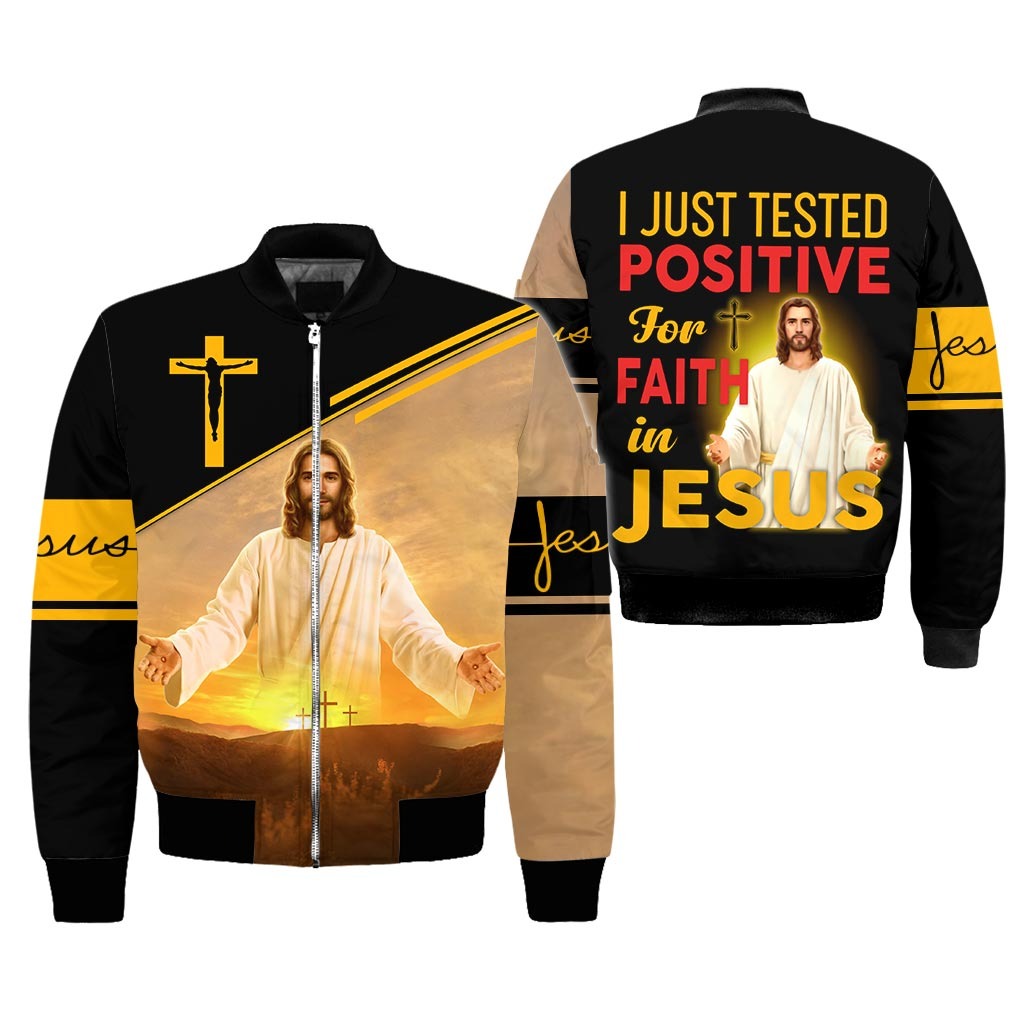 I just test positive for faith in jesus 3D All Over Printed Shirts/ Jesus Sublimation on shirt/ Xmas Jesus Tshirt