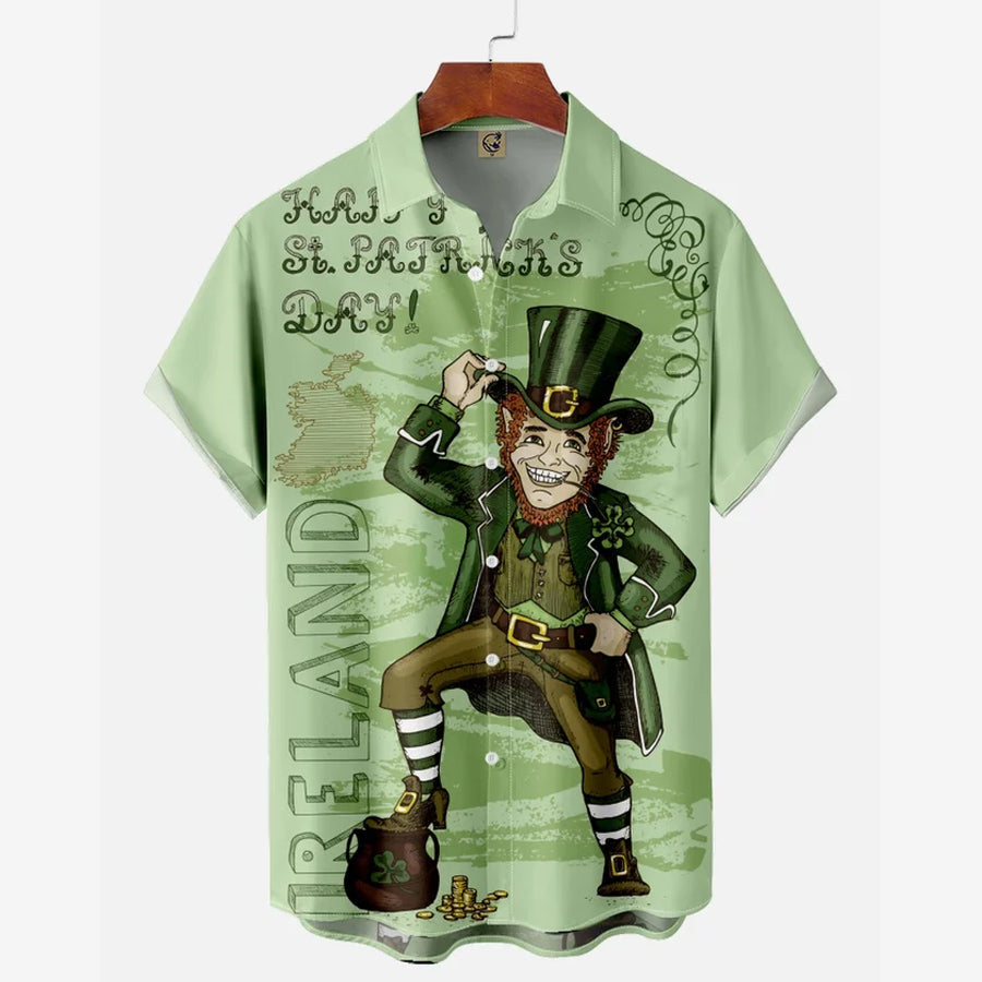 Irish Leprechaun St. Patrick''s Day Hawaiian Shirt