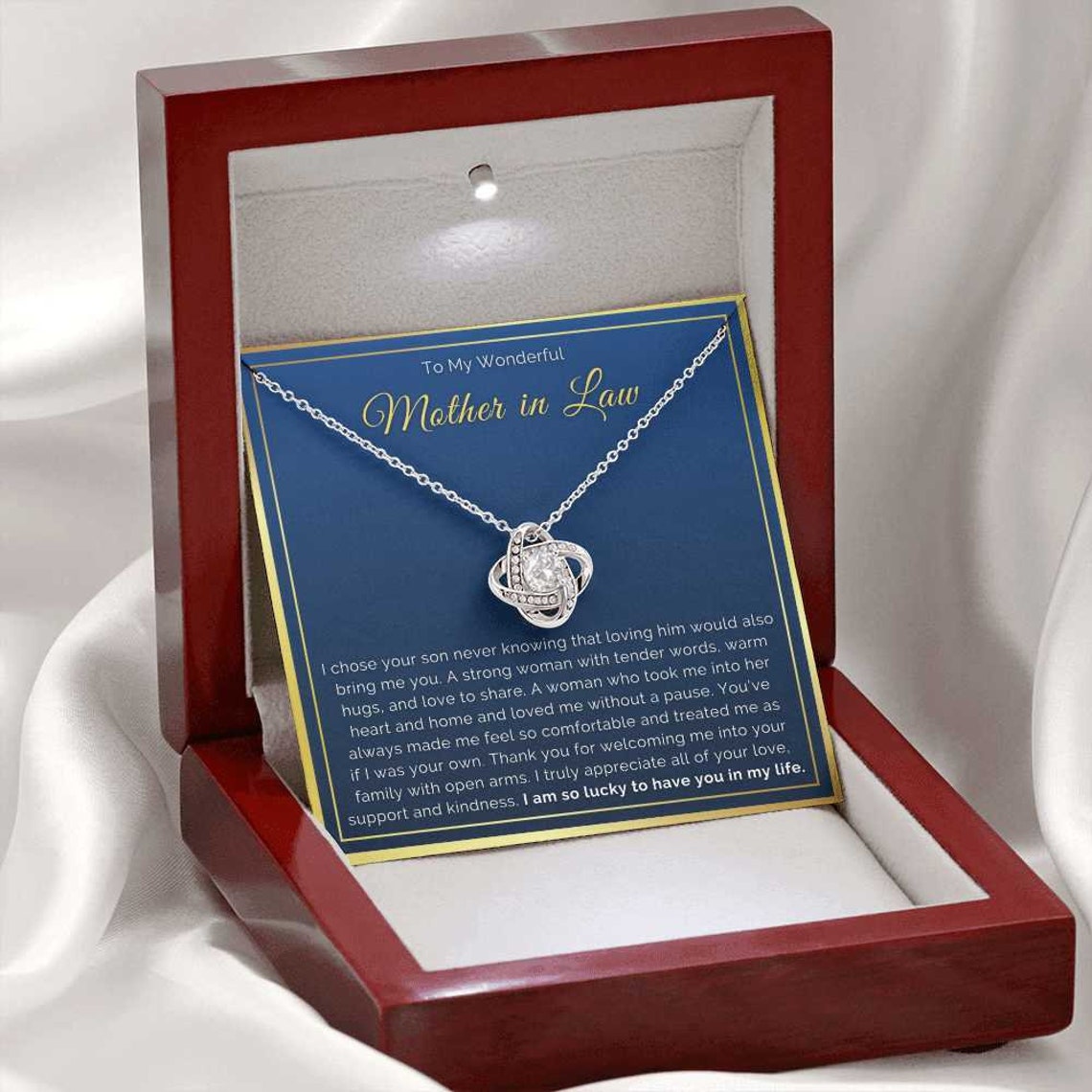 To My Mother in Law Necklace from Daughter | Gift to Mother-in-Law for Christmas Birthday Mother