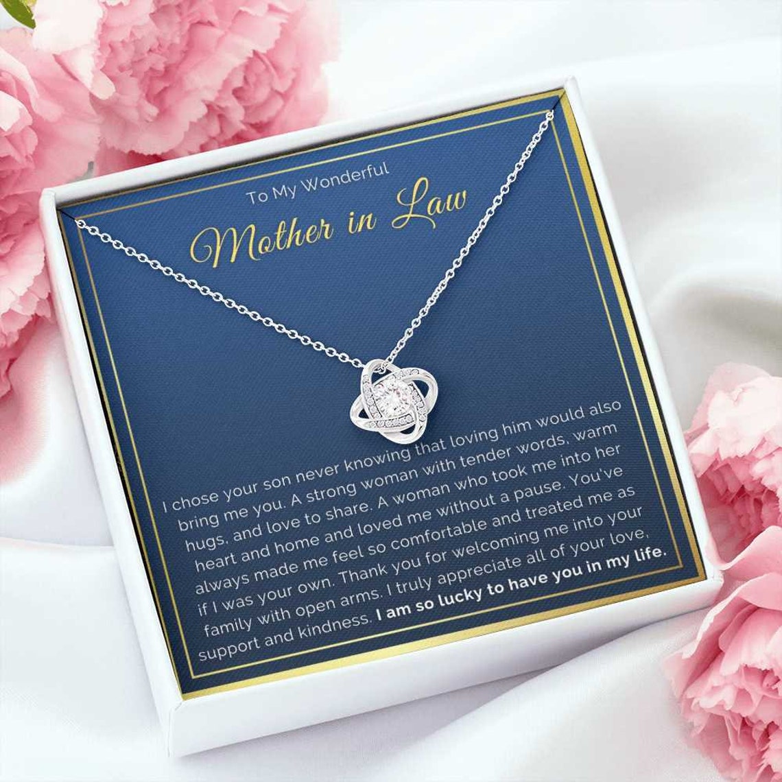 To My Mother in Law Necklace from Daughter | Gift to Mother-in-Law for Christmas Birthday Mother